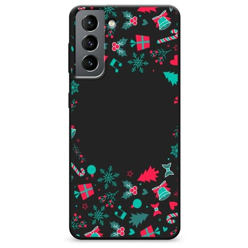 фото Матовый силиконовый чехол "праздничные узоры" на samsung galaxy s21 / самсунг галакси s21 case place
