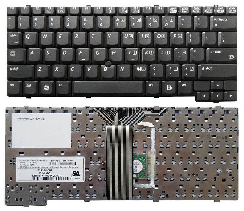 Клавиатура для ноутбука HP Compaq 332940-B31 русская черная 1020₽