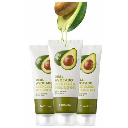 Пилинг-скатка для лица FarmStay Real Avocado Deep Clear Peeling Gel farmstay real deep clear coconut peeling gel