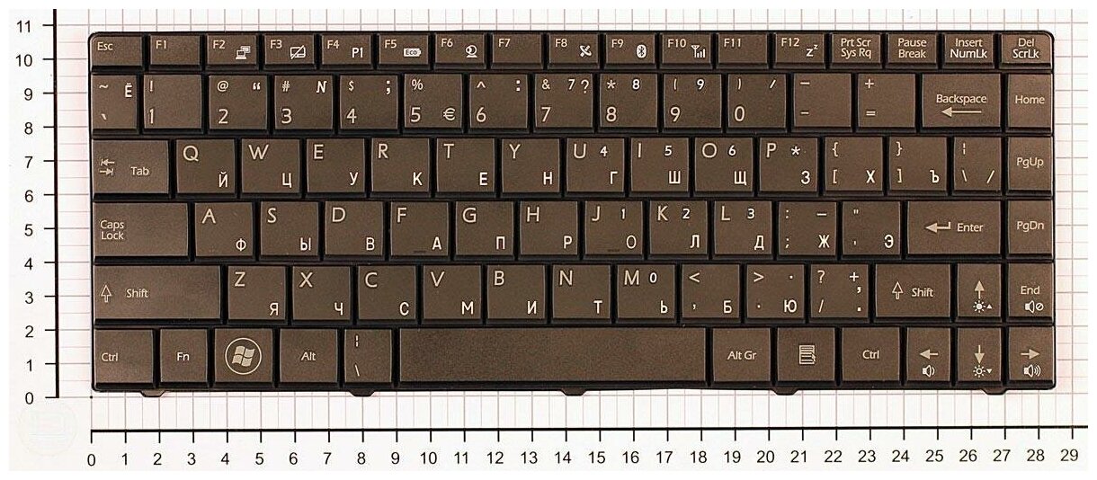 Клавиатура для ноутбука MSI S1N-1ERU2A1-SA0 черная черный шлейф