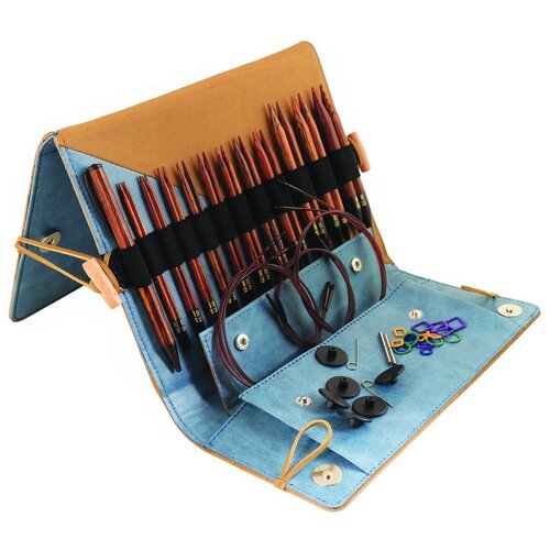 71506 набор deluxe set normal ic съемных спиц marblz knitpro Спицы Knit Pro Ginger Deluxe 31281, диаметр 3.5 мм, длина 12.5 см, бежевый/синий