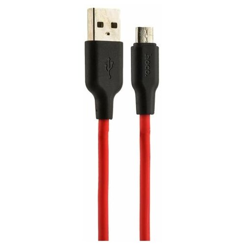 USB дата-кабель Hoco X21 Silicone MicroUSB (1.2 м) Black & Red usb дата кабель lightning hoco x21 силиконовый черно белый