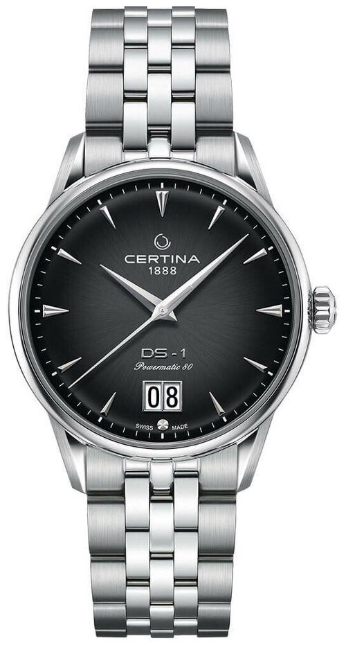 Наручные часы Certina DS-1, серебряный, черный