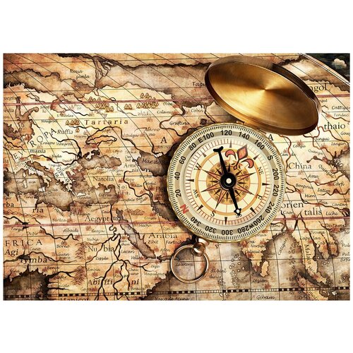 Карта и компас сепия - Виниловые фотообои, (211х150 см) джунгли сепия виниловые фотообои 211х150 см
