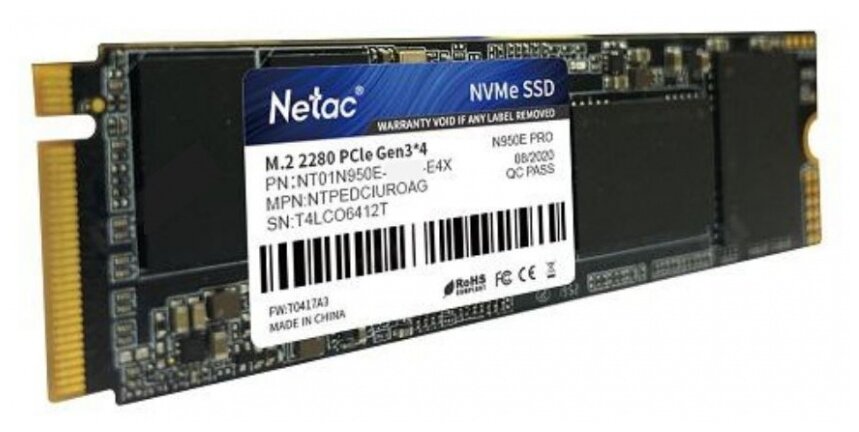 SSD накопитель NETAC N950E Pro 1ТБ, M.2 2280, PCIe 3.0 x4, NVMe, M.2 - фото №2