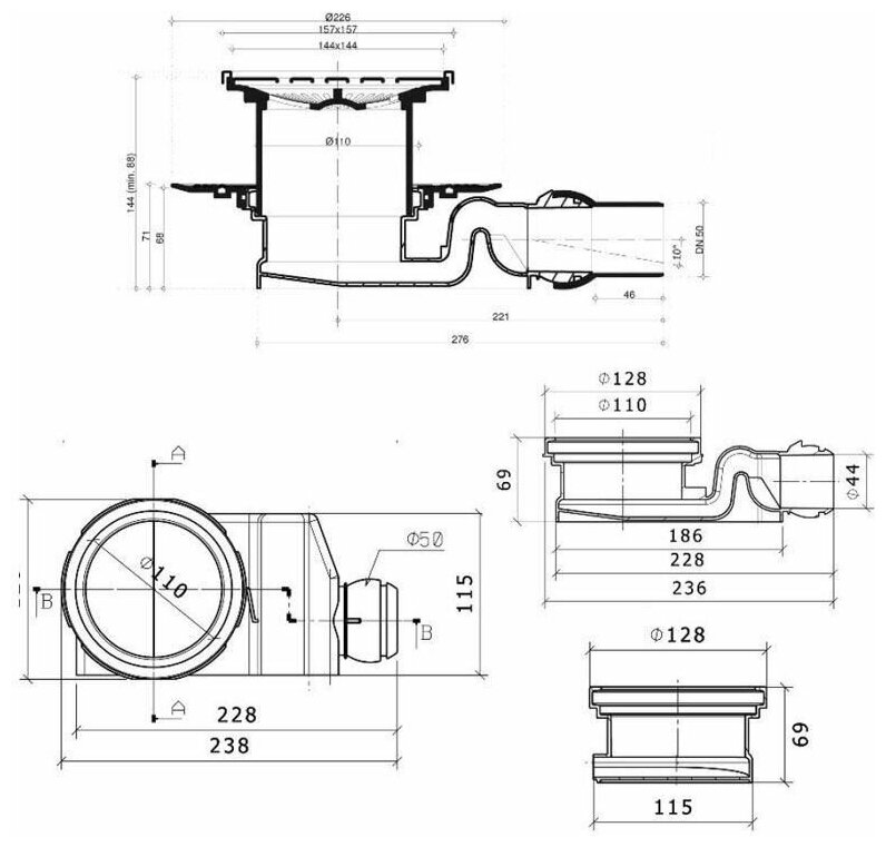 Трап для душа Pestan Confluo Standard Tide 4 13000004 - фотография № 19