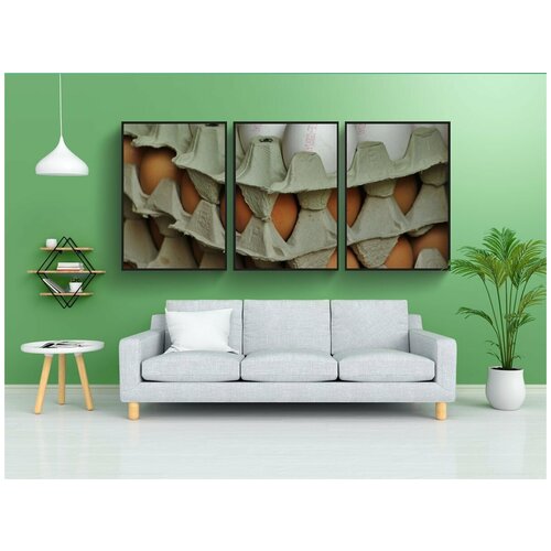 фото Набор модулных постеров для интерьера "яйца, коробка для яиц, яйцо снарядов" 60x90 см. в тубусе, без рамки lotsprints