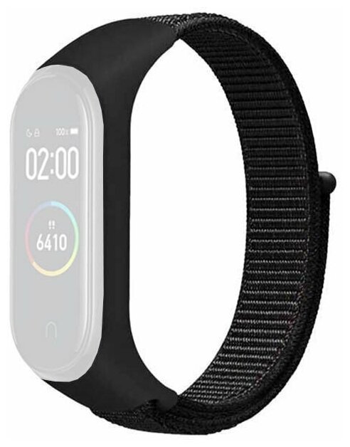 DF / Ремешок из нейлона для Xiaomi Mi Band 3/4/5/6/Smart Band 6 DF xiNylonband-01 (черный)