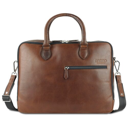 фото Сумка mano "don valentino", натуральная кожа в коричневом цвете, 41,5 х 31 х 10 см