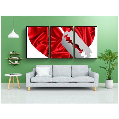 фото Набор модулных постеров для интерьера "поврежден, раны, сердце" 60x90 см. в тубусе, без рамки lotsprints