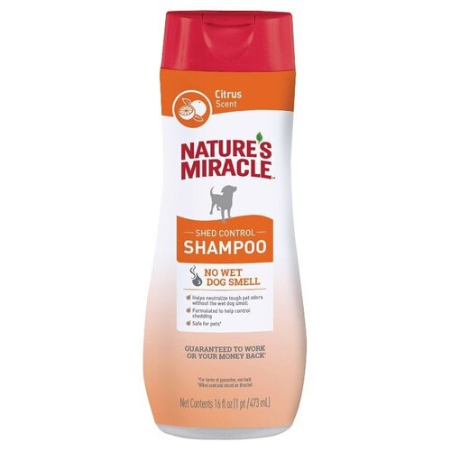 Шампунь Nature's Miracle Shed Control против линьки с контролем запаха, для собак, 473мл