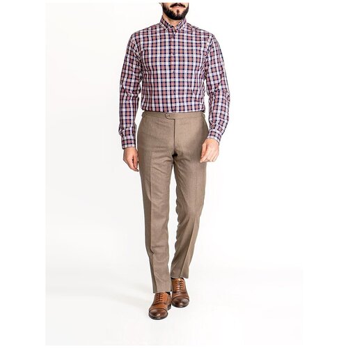 фото Рубашка мужская длинный рукав greg 255/131/7062/z/b/1p_gb, полуприталенный силуэт / regular fit, цвет синий, рост 174-184, размер ворота 42