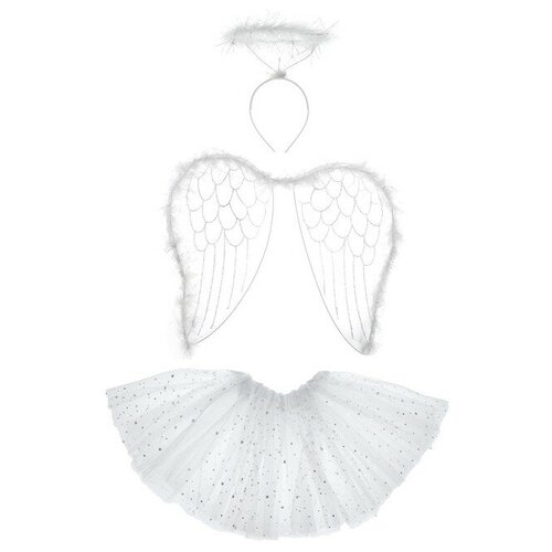 Карнавальный набор Ангел, 3 предмета: крылья, юбка, ободок