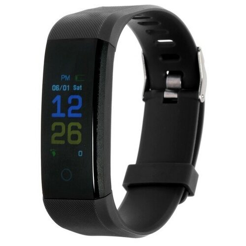 Фитнес-браслет LuazON LF-07 096 цветной дисплей пульсометр оповещения шагомер черный 197300₽