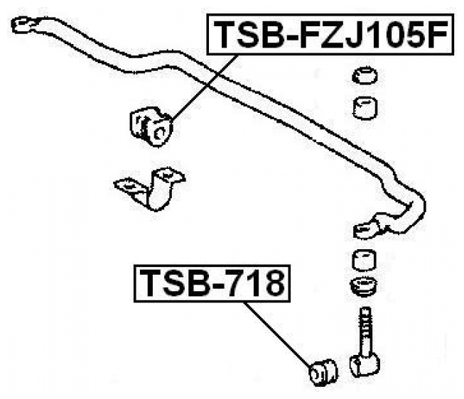 Сайлентблок передней тяги стабилизатора Febest TSB-718