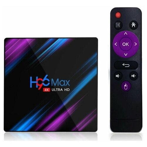 фото Смарт тв приставка h96 max 4k ultra hd tv box 4/32 гб андроид 10.0 zgm