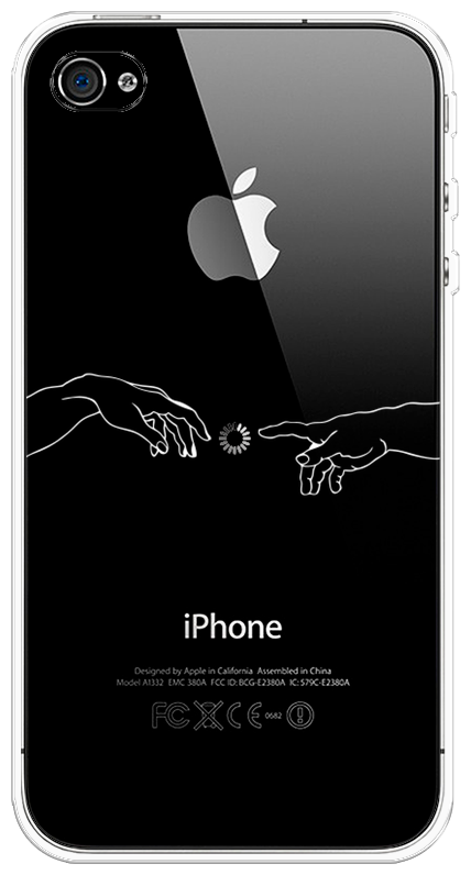 Силиконовый чехол на Apple iPhone 4/4S / Айфон 4/4S "Загрузка творения", прозрачный
