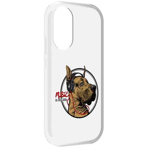 Чехол MyPads музыкальная собака для Honor X7 задняя-панель-накладка-бампер