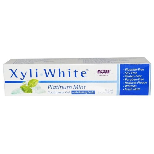 NOW Зубная гель-паста Xyli∙White 181 гр (NOW) Платиновая мята