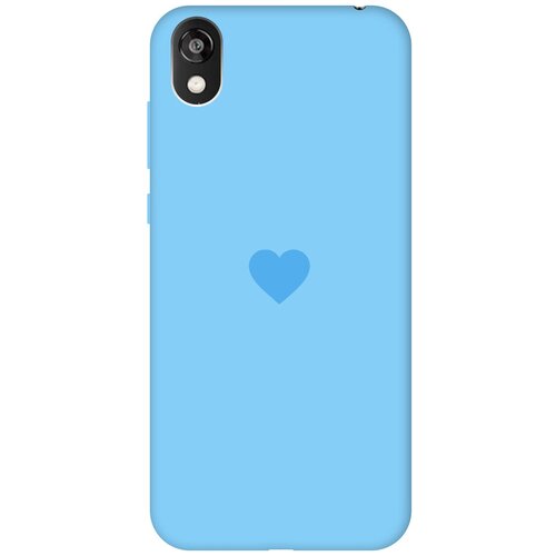 фото Силиконовая чехол-накладка silky touch для huawei y5 (2019) / honor 8s с принтом "heart" голубая gosso