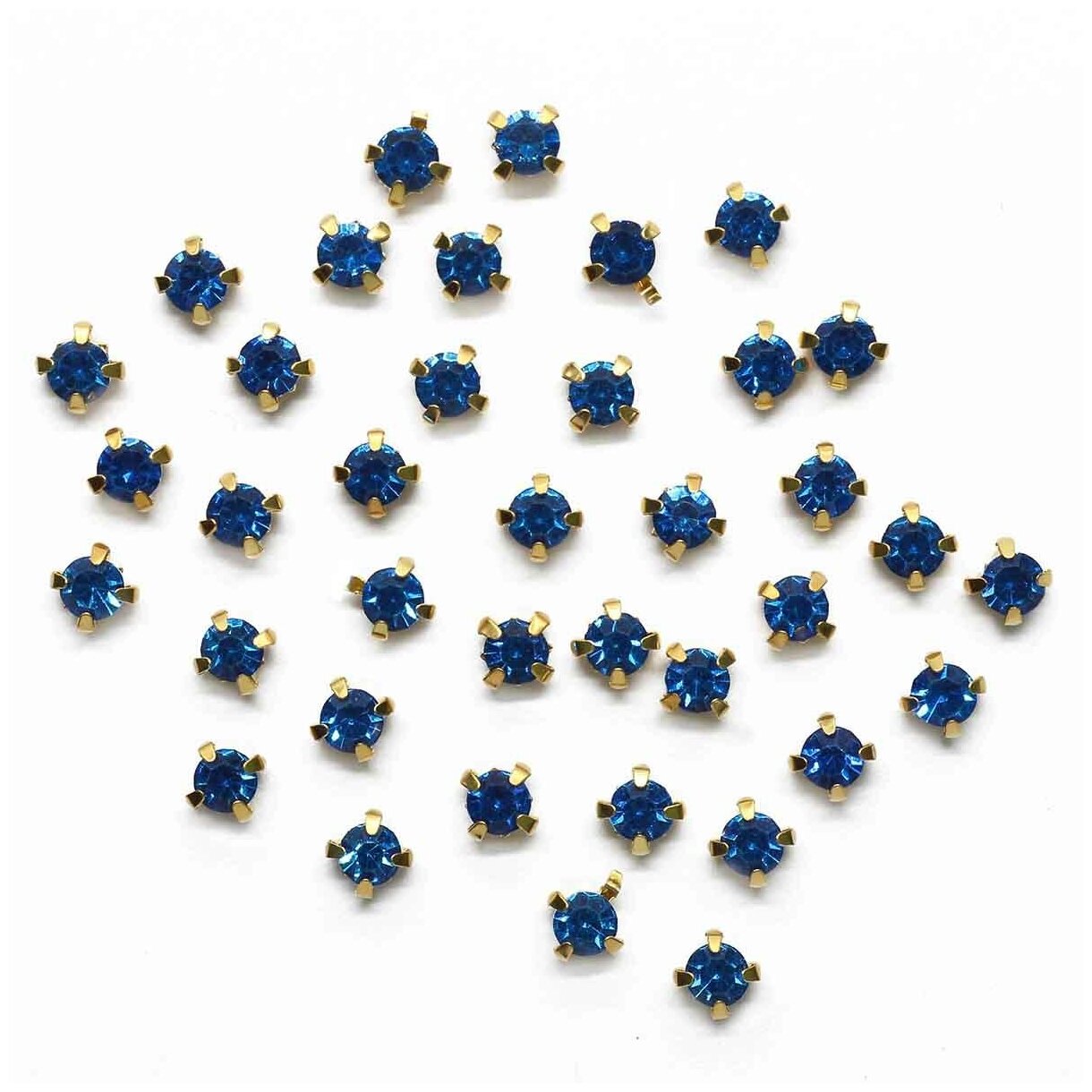 фото 4AR159 /166 Хрустальные стразы в цапах/золото, 4мм, 50шт/упак, Астра (прозрачный)