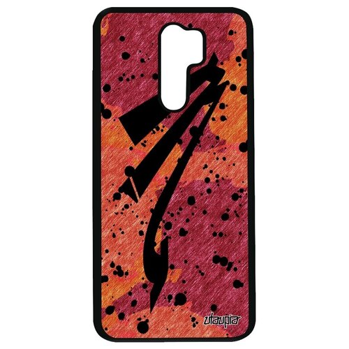 фото Противоударный чехол на смартфон // xiaomi redmi 9 // "знак зодиака скорпион" созвездие каллиграфия, utaupia, оранжевый