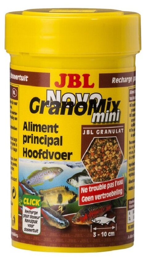 JBL NovoGranoMix mini Relif Осн.корм, гранулы, 100мл(42г) д/небольших акв.рыб (2 шт)