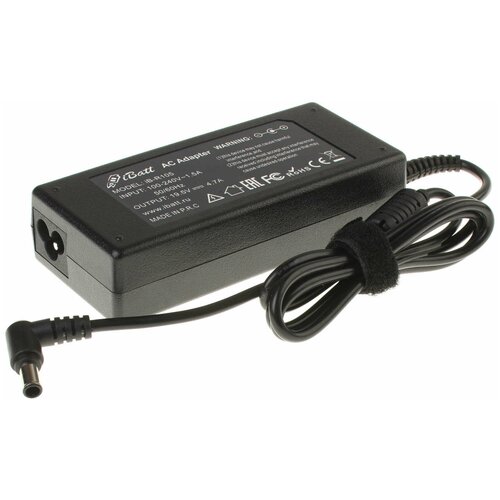 Блок питания iBatt iB-B1-R105 19,5V 4,7A, 92W, разъём 6.5*4.5 mm, pin для LG, Sony VGP-BC19V42, VGP-BC19V34, VGP-BC19V26 блок питания anybatt 22 b1 105 19 5v 4 7a 92w разъём 6 5 4 5 mm pin для lg sony vgp bc19v42 vgp bc19v34 vgp bc19v26