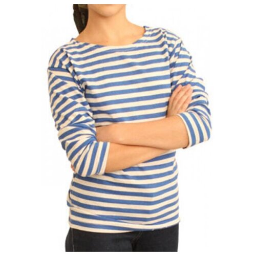 фото Тельняшка детская размер 32-34 лонгслив голубая полоска для мальчика девочки happy pirate