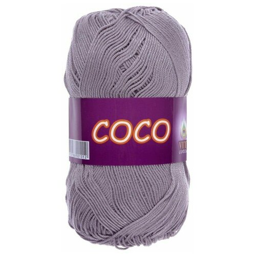 Пряжа хлопковая Vita Cotton Coco (Вита Коко) - 2 мотка, 4333 серый, 100% мерсеризованный хлопок 240м/50г  - купить