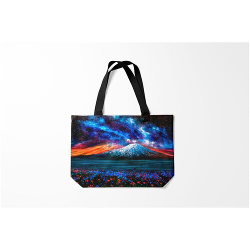 фото Сумка-шоппер / 46х35 см / неоновые принты / космос burnettie