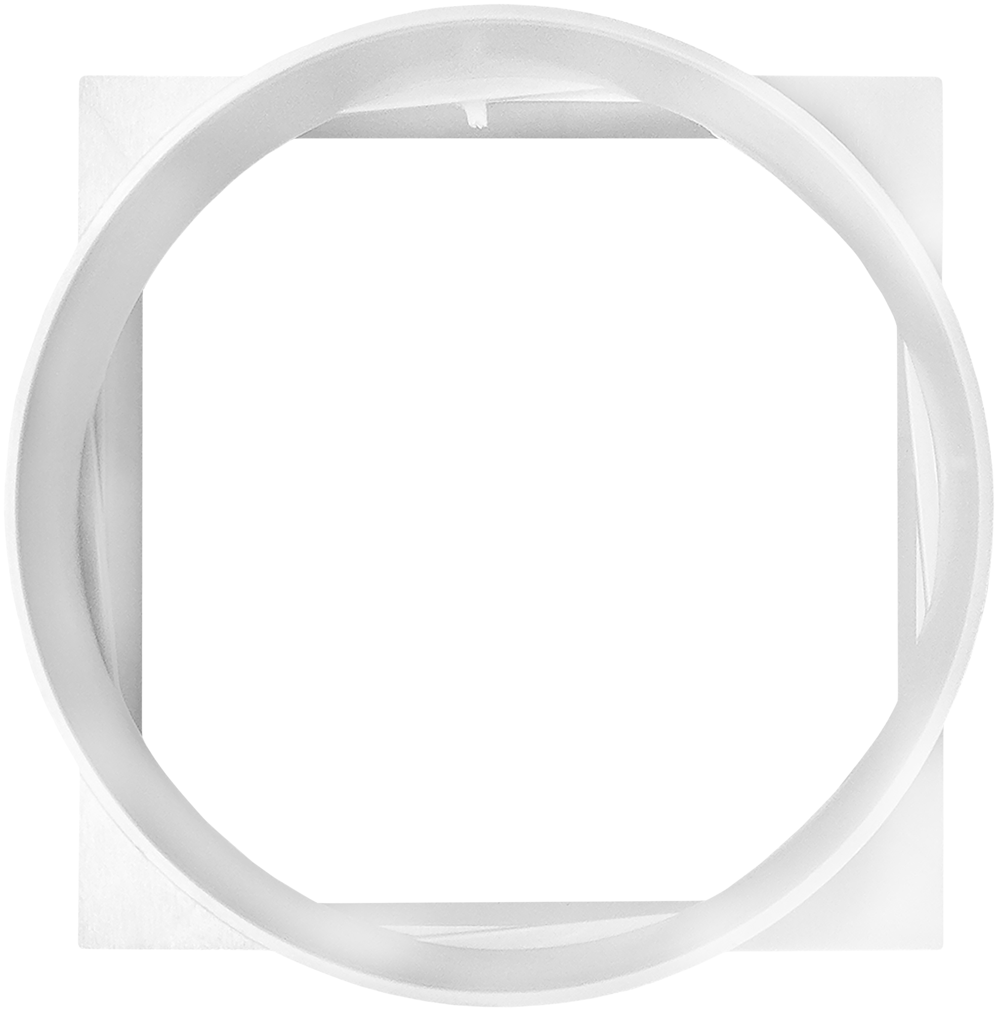 Соединитель (переходник) квадратного воздуховода с круглым 90х90 мм, d100мм Yoma Home пластик, белый