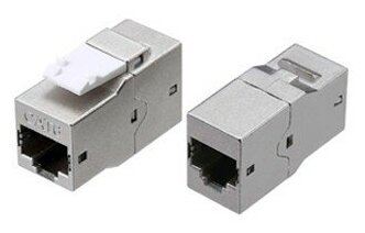 Проходной адаптер (coupler) Hyperline CA2-KJ-C(XX)-SH-BK, RJ45(8p8c), keystone, кат. 6, экр., цвет: чёрный