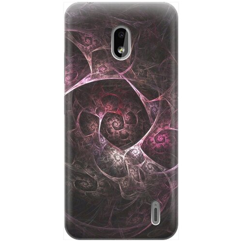 фото Ультратонкий силиконовый чехол-накладка для nokia 2.2 с принтом "темная абстракция" gosso