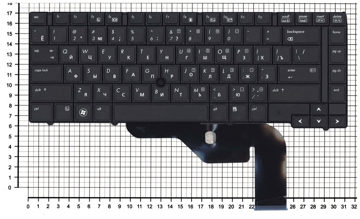 Клавиатура для ноутбука HP NSK-HGM01 черная с указателем