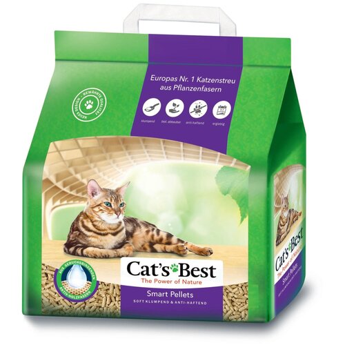 Наполнитель Cats Best Smart Pellets, древесный, комкующийся 2,5кг