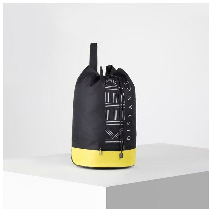 Рюкзак-торба "Keep distance", 45*20*25, отдел на стяжке шнурком, желто/черный 5181429