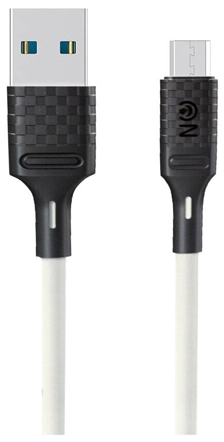 USB кабель- - микро USB FaisON HX29 Superior, 1.0м, круглый, 2.4A, силикон, цвет: белый