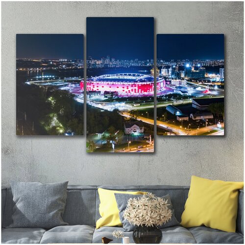 Модульная картина Ночной стадион Спартак Открытие Арена 105х70см
