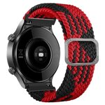 Плетеный нейлоновый ремешок для часов Amazfit bip/GTS/ Galaxy S2 Эластичный тканевый. красный/черный. . 20 мм. - изображение