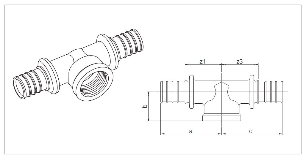 Тройник Rehau Rautitan RX+ 32-3/4-25 внутренняя резьба - фото №2