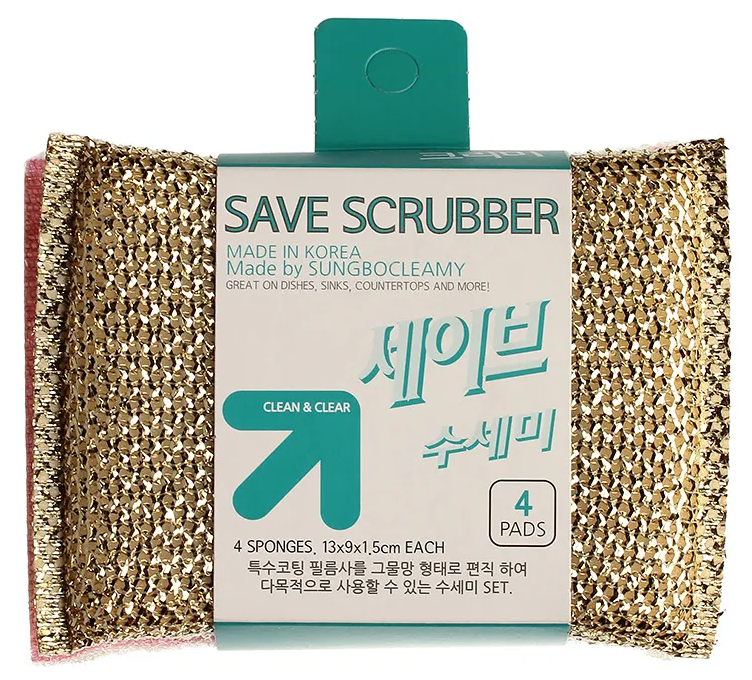 Скраббер для мытья посуды Sung Bo Cleamy Save Scrubber 4 шт