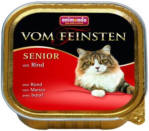 Влажный корм для пожилых кошек Animonda Vom Feinsten, беззерновой, с говядиной (паштет)