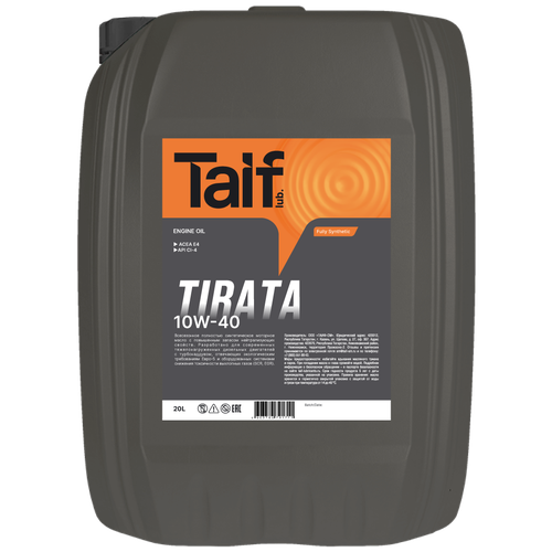 Моторное масло TAIF TIRATA 10W-40 20L ACEA E4, API CI-4