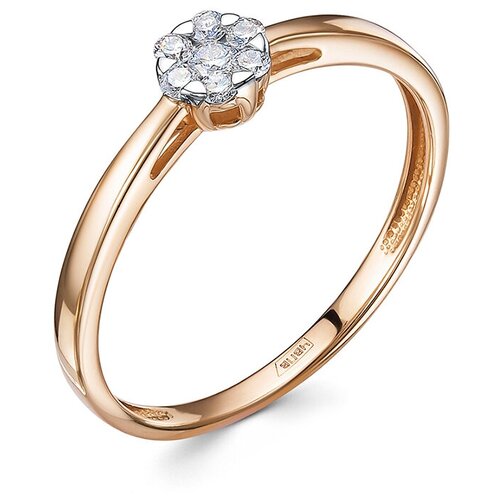 Кольцо с 7 бриллиантами из красного золота 93884 VESNA jewelry, размер 16