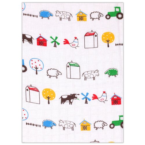 Пеленка для новорожденных, Flyzay, Муслиновая пеленка 100х130 см, 1 шт, Молочная сказка