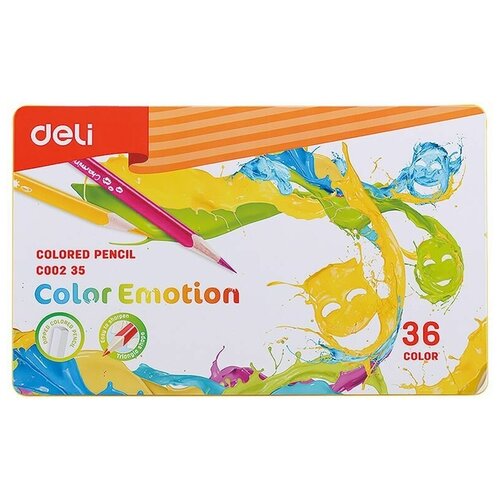 Карандаши Deli цветные EC00235 Color Emotion липа 36 цвета