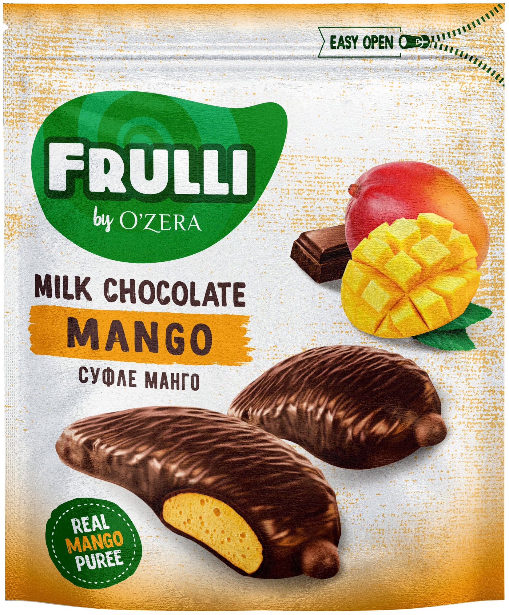Конфеты шоколадные O'ZERA "Frulli" с суфле манго, 125 г, пакет, КРН217
