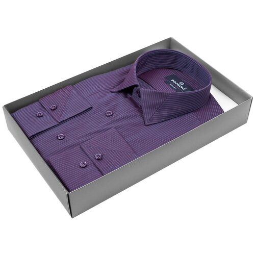 фото Рубашка poggino 5009-77 цвет фиолетовый размер 50 ru / l (41-42 cm