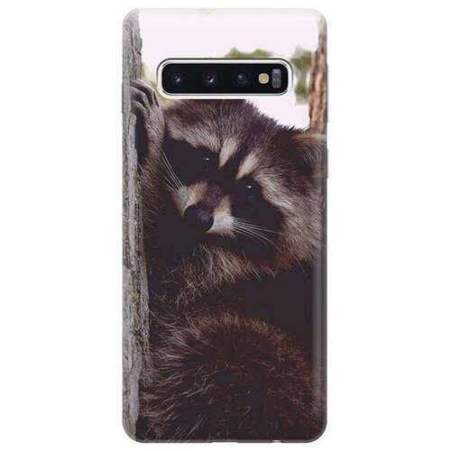 фото Ультратонкий силиконовый чехол-накладка для samsung galaxy s10 с принтом "енотик" gosso